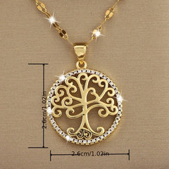 Girl's Hollow Celtic Tree Of Life Pendant Necklace