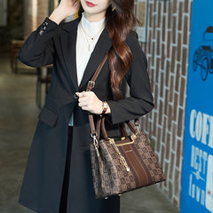 Women's Geometric Print Crossbody Bag with Adjustable Strap