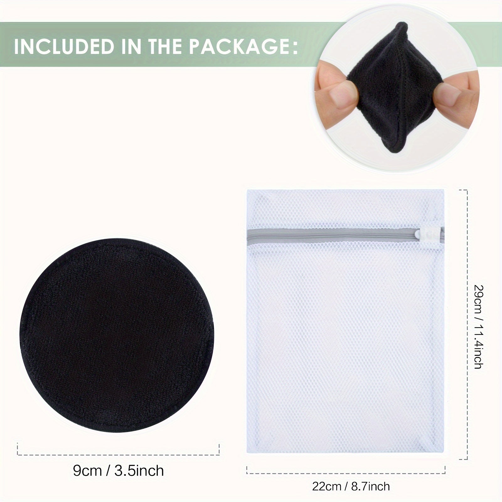 Reusable Makeup Remover Pads 12 Pack Microfiber Facial Cleaning Puff