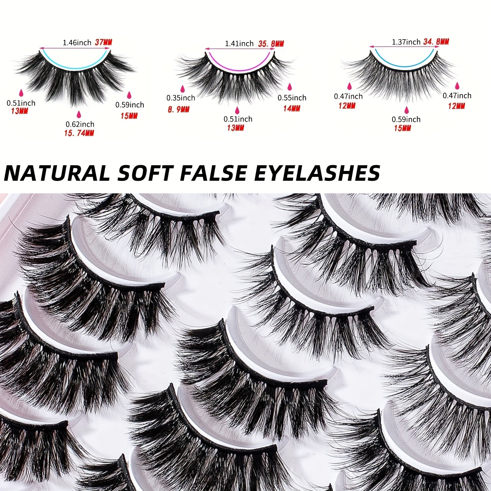 20 Pairs 3D Faux Mink Lashes Natural Fluffy Soft Wispy Reusable Eyelash Makeup