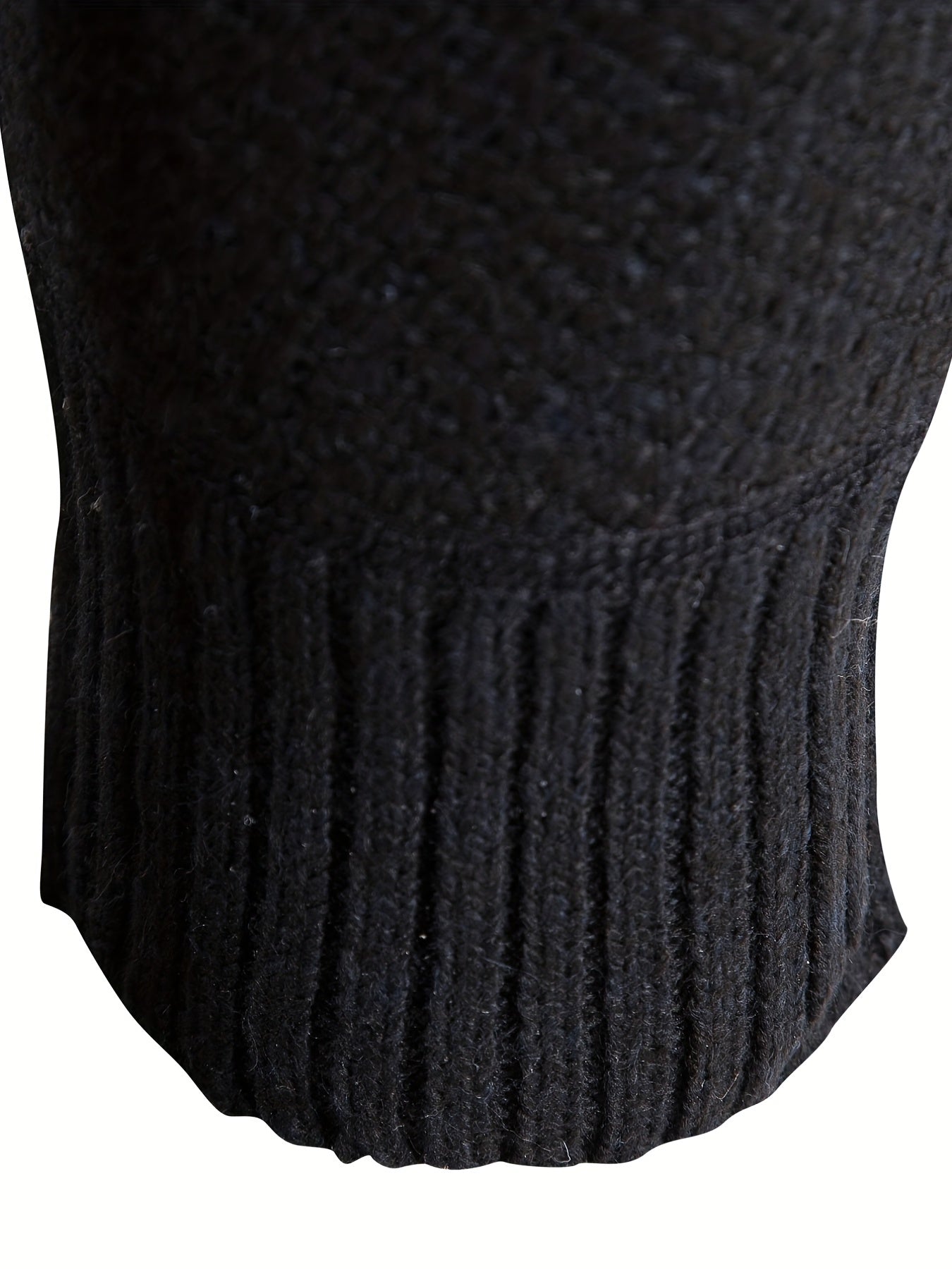 Men's Block Fleece Jacket Baseball Collar Zip Up Knitted Cardigan