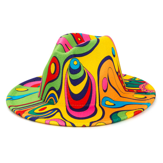 Men's Colorful Top Hat Wide Brim Cloche Hat