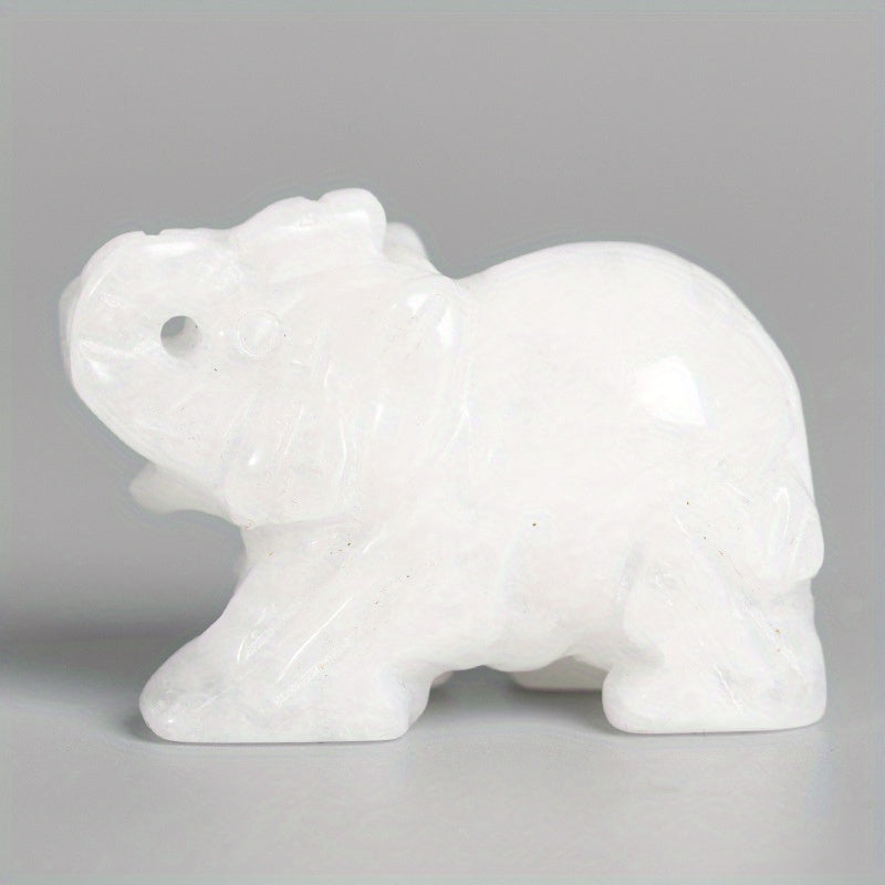 Green Aventurine Jade Stone Crystal Elephant Decoration