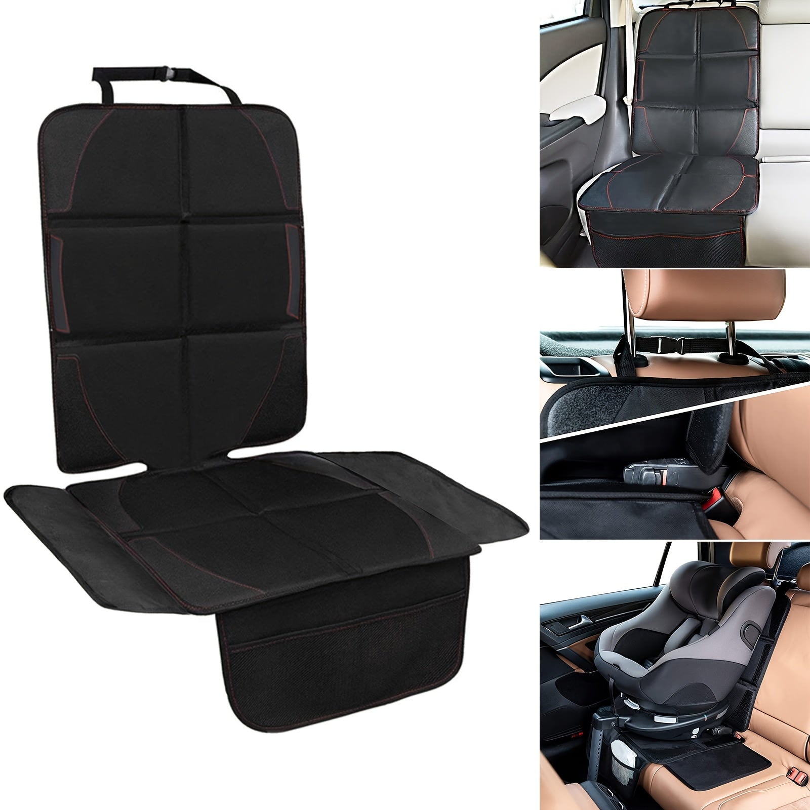 Car Seat Protector Large Size 600D Fabric Thick Padding & Storage Pockets