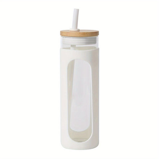 20oz Glass Water Tumbler with Straw and Sleeve Bamboo Lid Reusable Cup