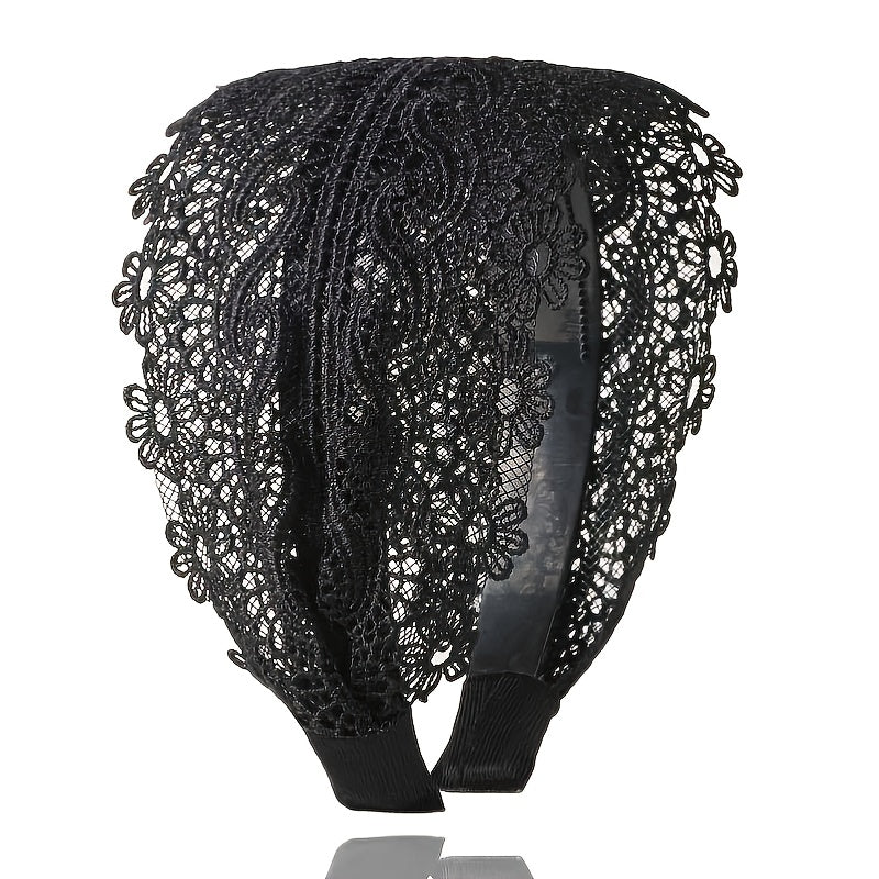 Wide Lace Headband Hair Band With Teeth Women's Headband Lace Floral Hair Hoop