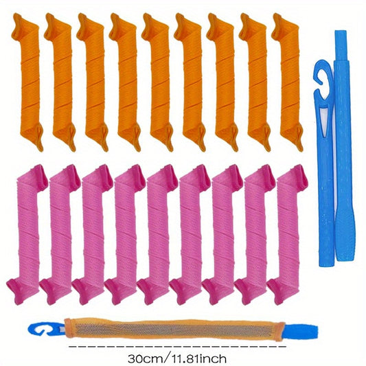 No Heat Spiral Curls Rollers Kit 40pcs DIY Styling Hooks