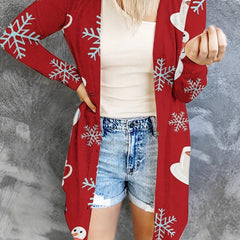 Christmas Graphic Print Cardigan