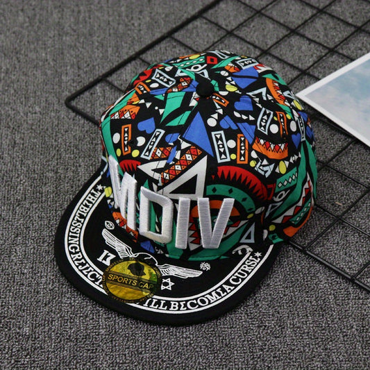 MDIV Embroidery Snapback Hat Hip Hop Graffiti Print Baseball Cap Unisex