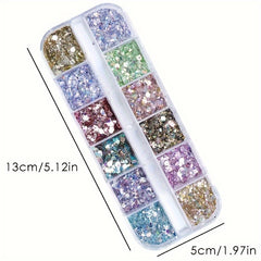 Iridescent Crystal Hexagon Nail Glitter Sequins Mermaid Flake
