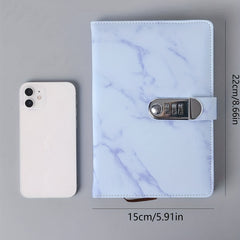 Purple Marble Patterned Notebooks with Locks