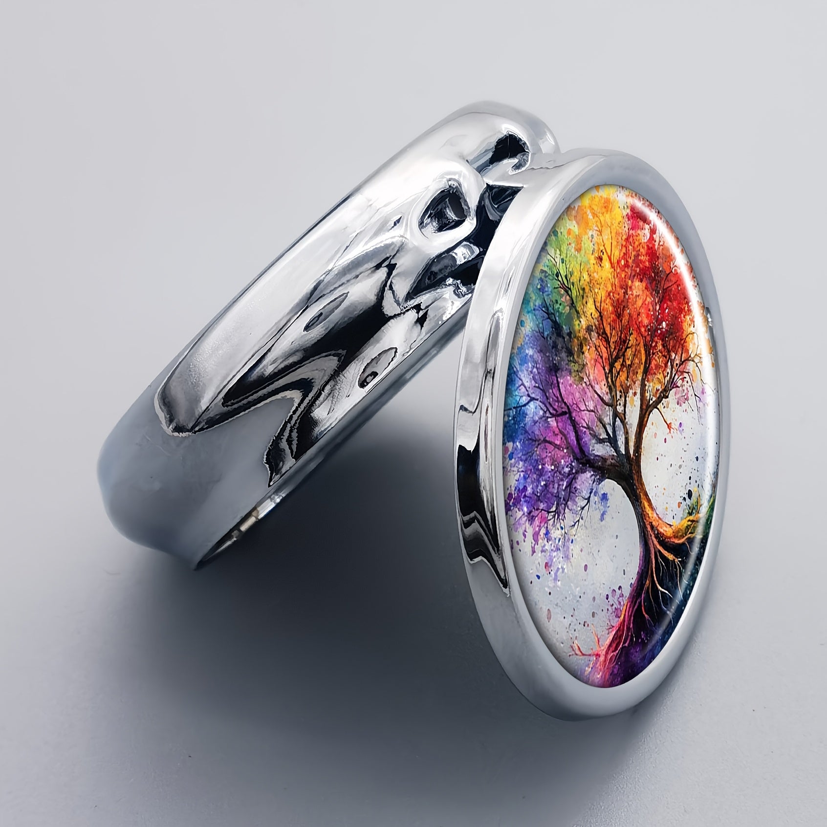 Pill Box 3 Compartment Metal Organizer - Vintage Tree Design