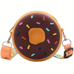 Donut Shaped Coin Purse Crossbody Bag for Girls