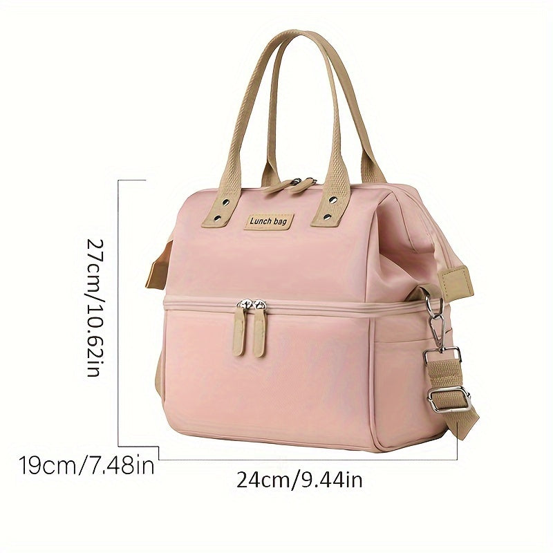 Large Capacity Portable Lunch Bag Insulated Shoulder Crossbody Picnic Camping Ba