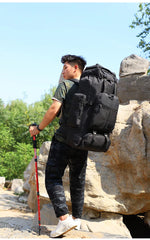 80L Waterproof Molle Camo Tactical Backpack Military Hiking Camping Travel Rucks