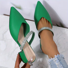 Women's Chunky Low Heels Slip On Mules