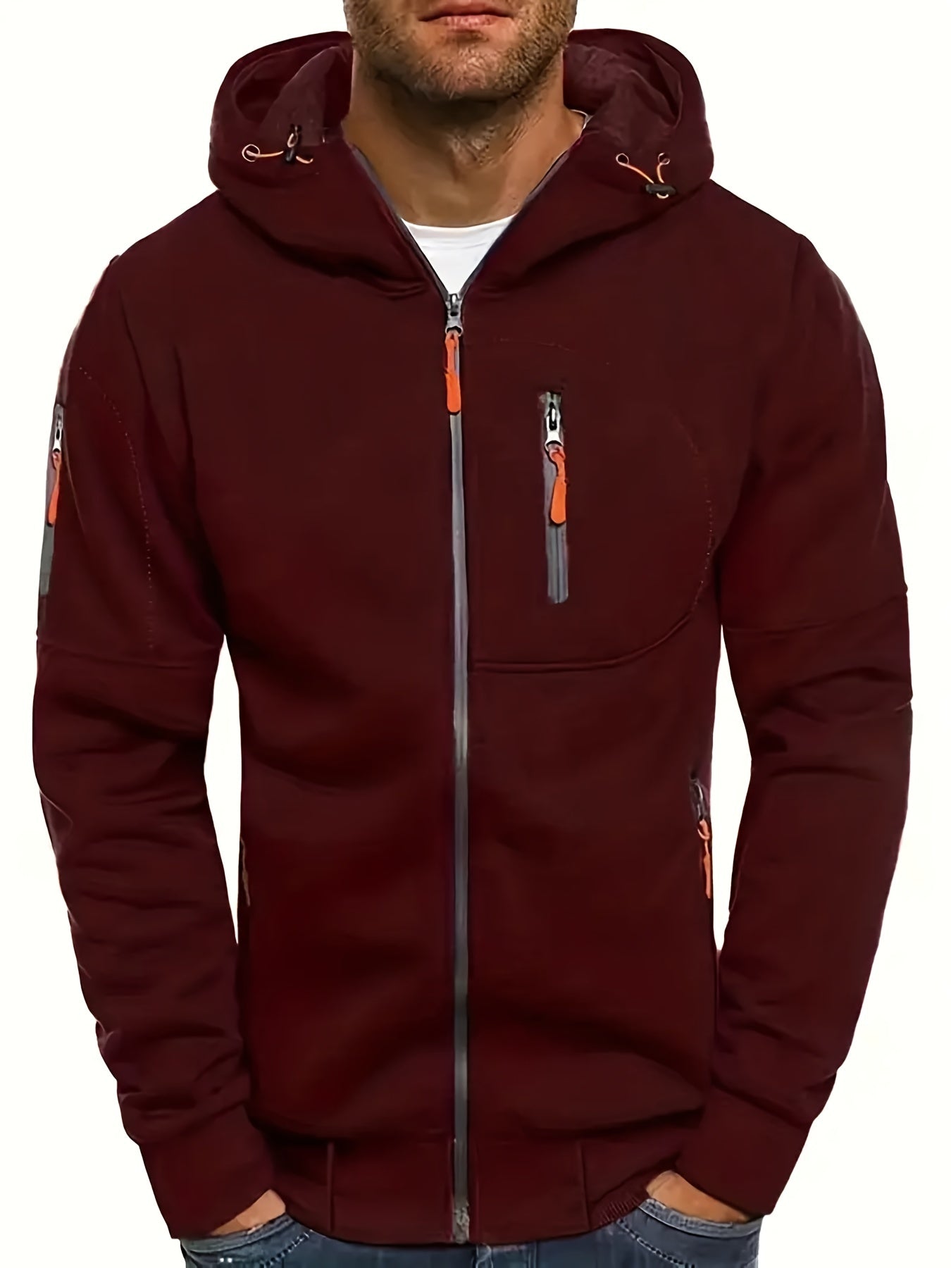Men's Zipper Hooded Jacket Sports Fitness Sweater