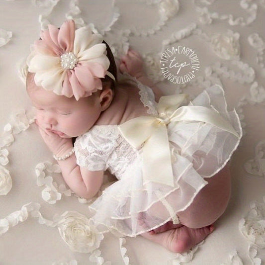 Baby Girls Lace Costume Photography Props Set Newborn Shower Baby Keepsake