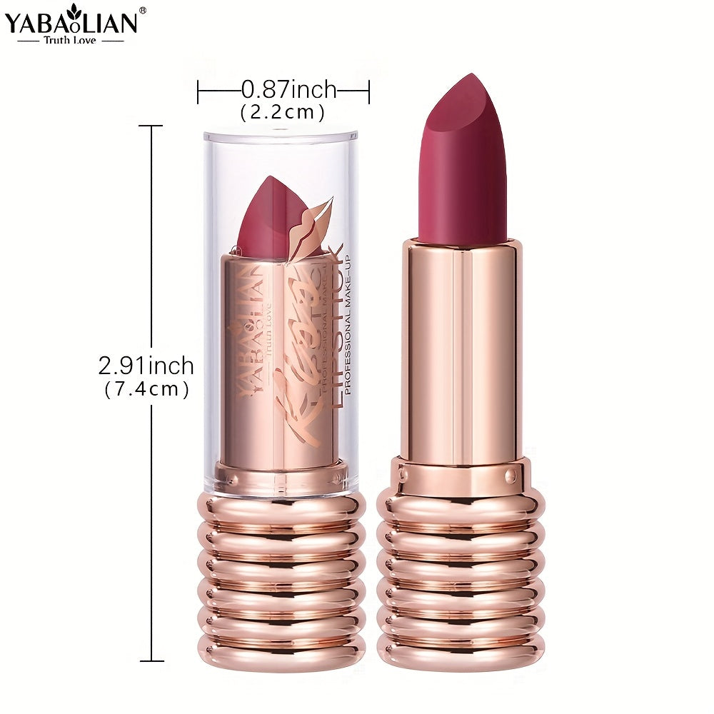 YABAOLIAN Matte Lipstick Non Stick Cup Alcohol Makeup Waterproof Long Lasting