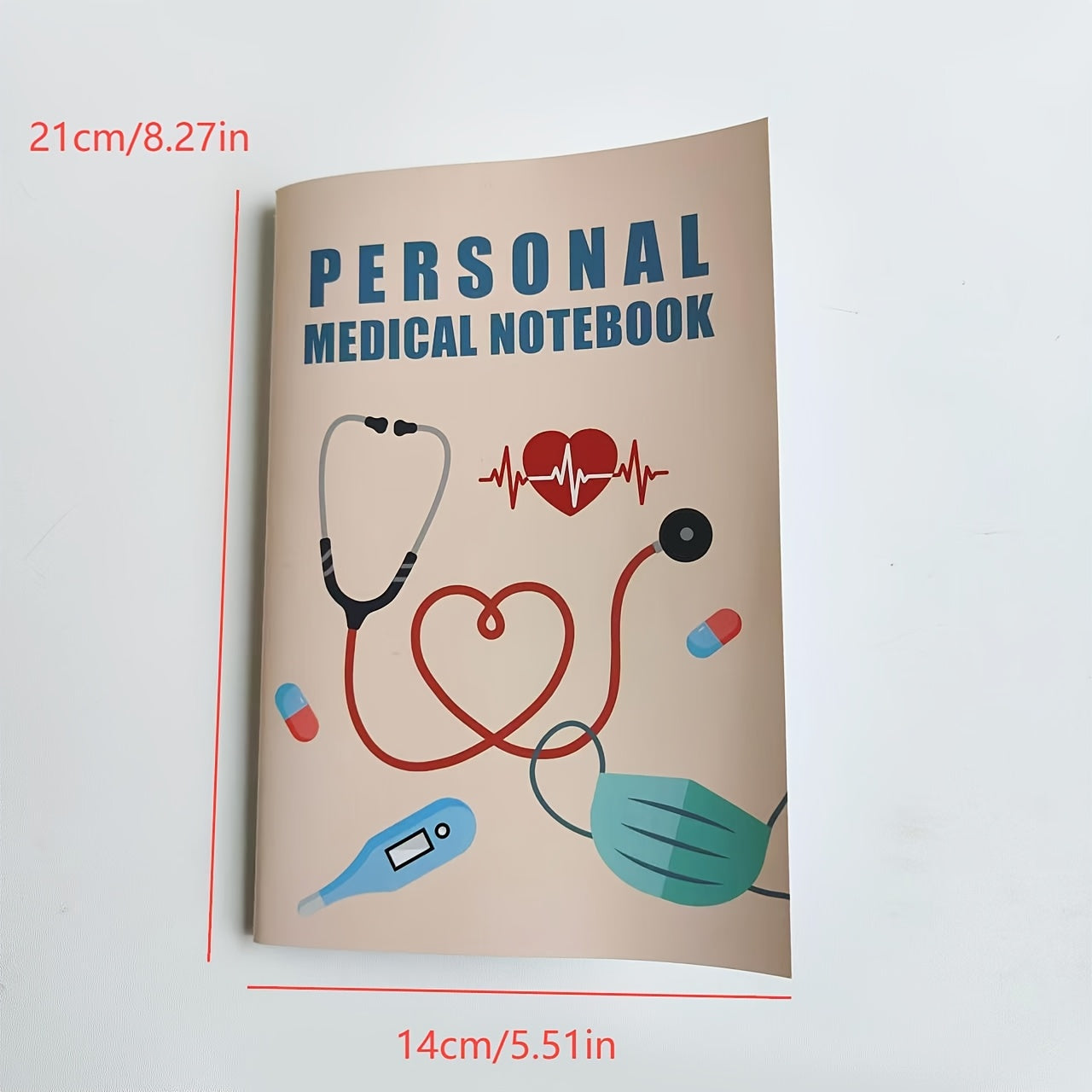 A5 Personal Medical Notebook Health Journal English Language
