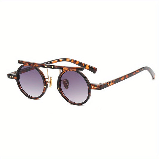 Round Sunglasses Retro Punk Rivet Beach Party Club UV400
