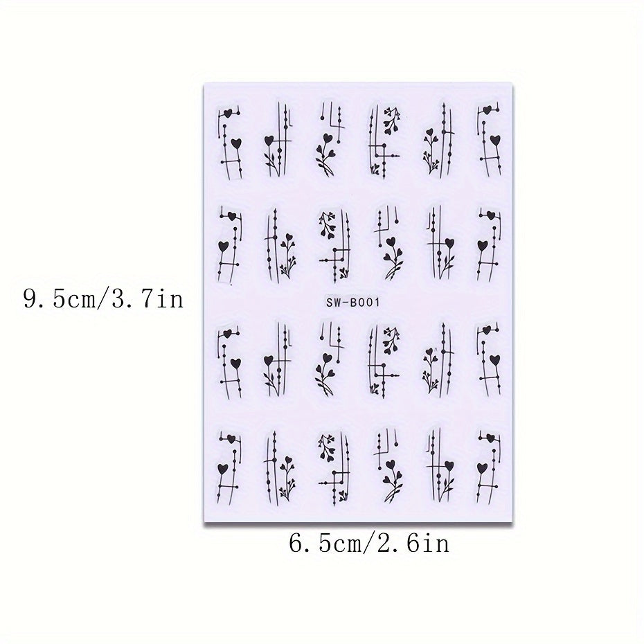 Valentine Nail Art Stickers With Heart Self Adhesive Nail Decals