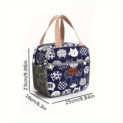 Animal Print Lunch Bag with PVC Lining & Dual Handles