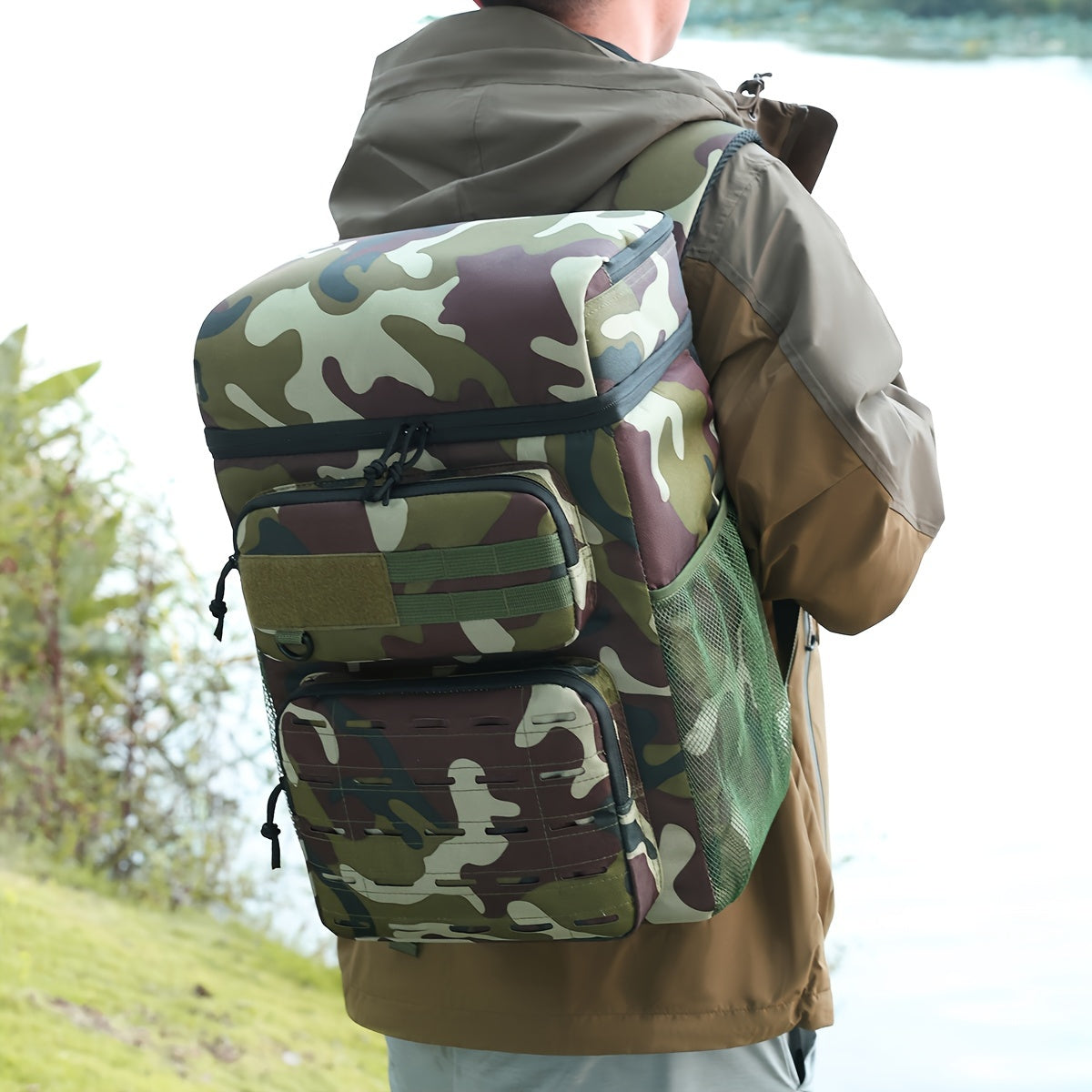 22L Camo Backpack w/ Cooler, Outdoor Gear for Camping, Fishing, Picnics