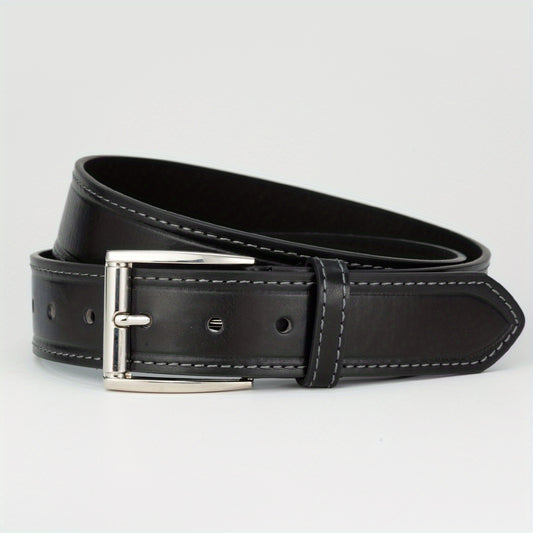 Men's Single Jacket Dress Belt Casual Alloy Pin Buckle PU Leather Belt