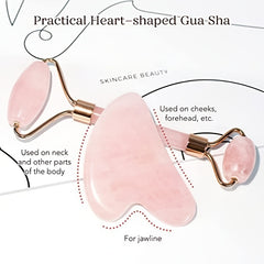 Jade Roller & Gua Sha Set Resin Massager for Facial Beauty Reduce Fine Lines