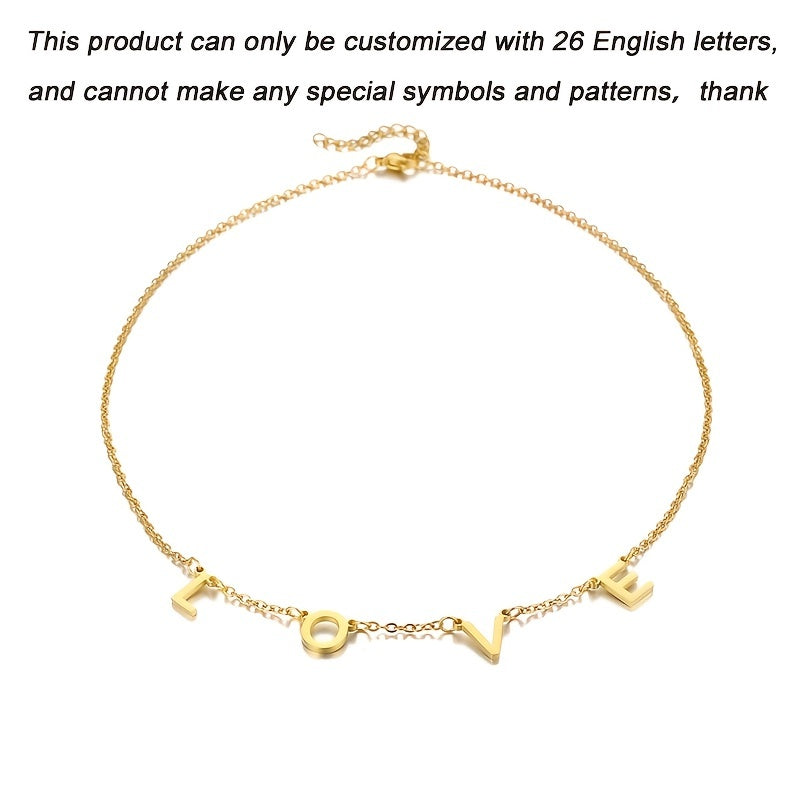 Personalized Custom Women Initial Name Necklace Stainless Steel