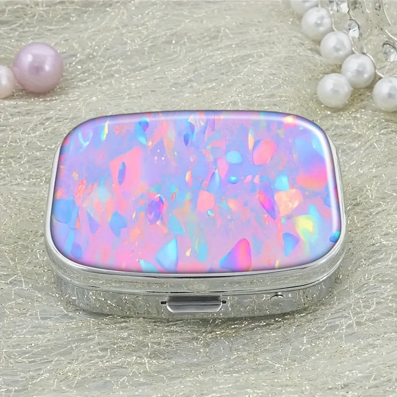 Compact 2 Compartment Pill Case Portable Medicine Organizer with Secure Clasp