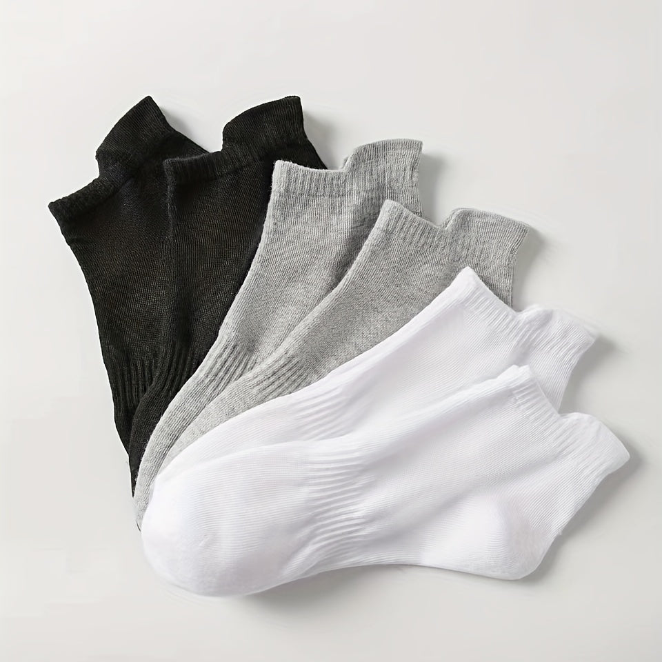 6 Pairs Solid Sports Socks Women's Stockings