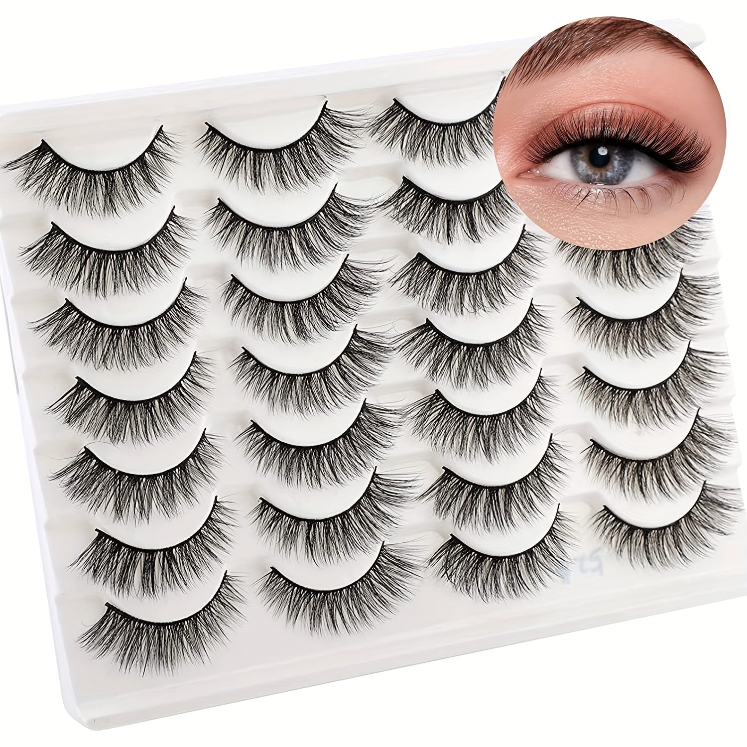 6D Cat Eye Wispy Natural Faux Mink Lashes 14 Pairs