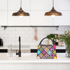 Insulated Lunch Bag for Men & Women Large Lunch Tote Bohemian Plaid Floral