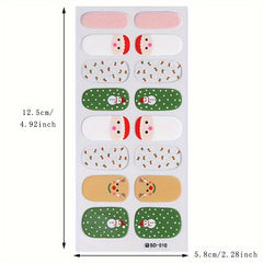 Christmas Nail Art Stickers Santa Reindeer Snowflakes Tree Designs Self Adhesi
