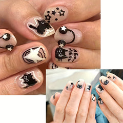 Cartoon Cat Nail Art Stickers Self Adhesive Nail Decals for Nail Decoration
