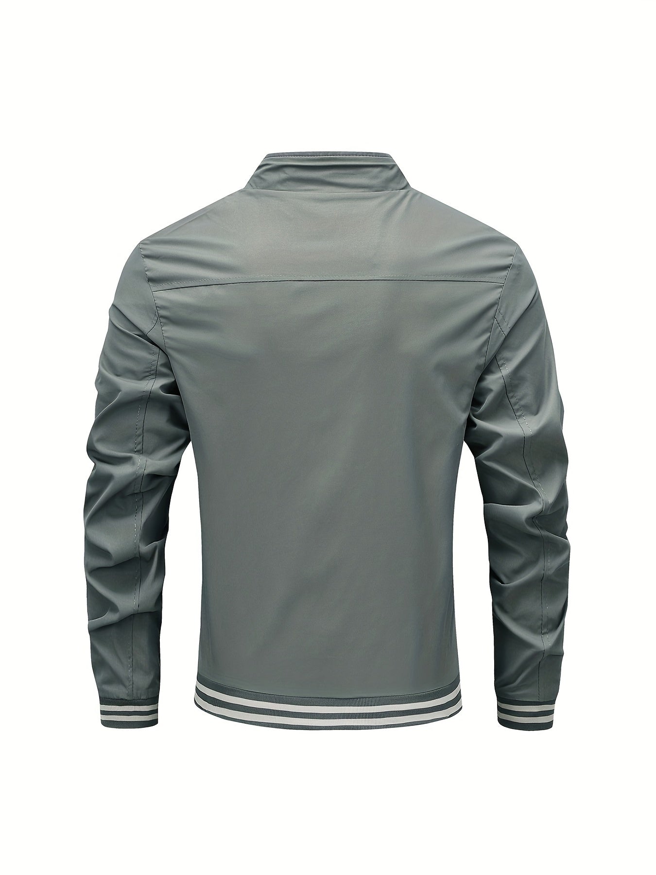 Men's Loose Casual Long Sleeve Striped Cuff Lightweight Jackets