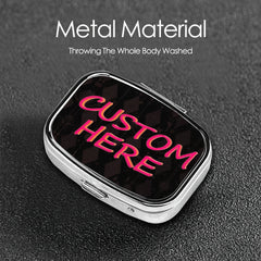 Metal Pill Organizer Wallet Portable Travel Medicine Case