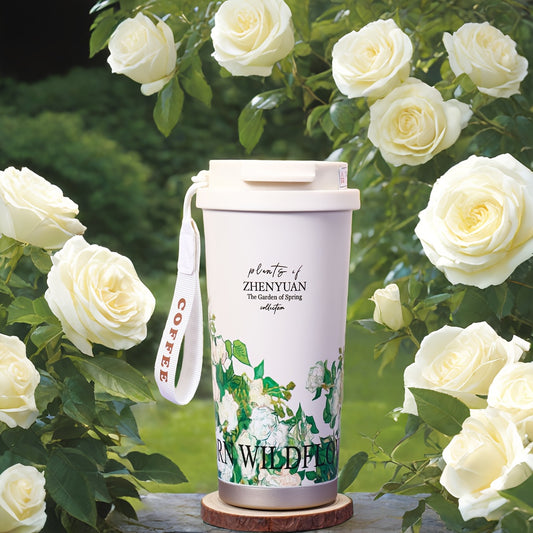 Floral Stainless Steel Insulated Travel Mug 16.9oz