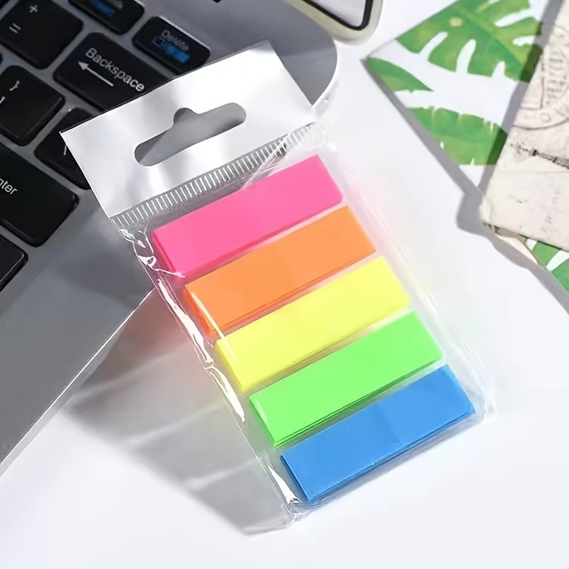 Retro Sticky Notes Index Marker Stickers Fluorescent Strips Student Supplies