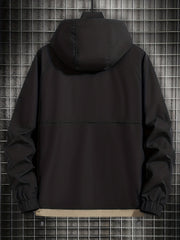 Men Hooded Jacket with Flap Pocket