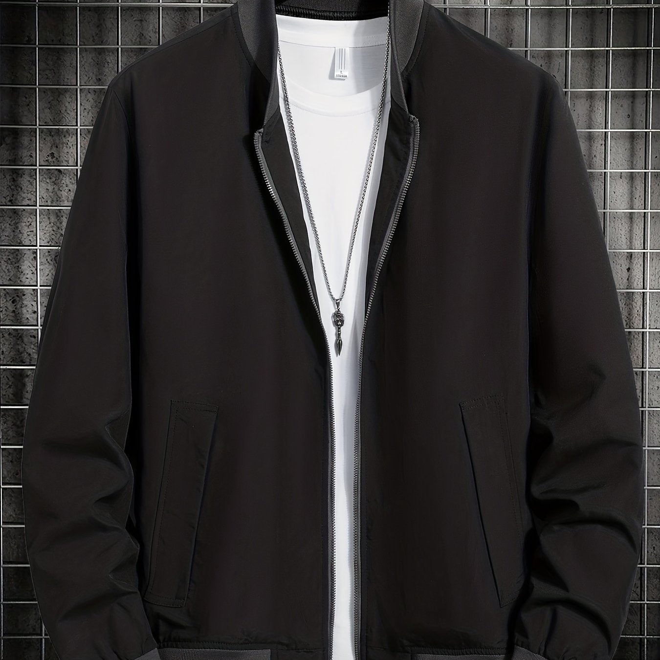 Men's Lightweight Zip Up Jacket Coat for Spring Fall