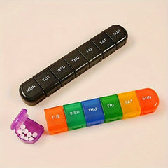 Large 7-Day Pill Organizer Rainbow Case with Detachable Compartments