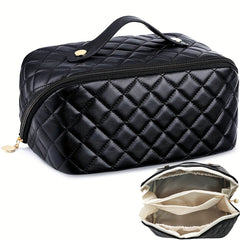 Large Capacity Travel Cosmetic Bag PU Leather Waterproof Makeup Bag