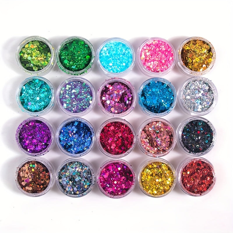 20 Colors Body & Face Glitter Sequins Shimmer Liquid Eyeshadow