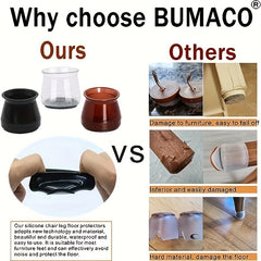 12pcs Felt Silicone Chair Foot Cover Protective Cover Mute Wear-resistant