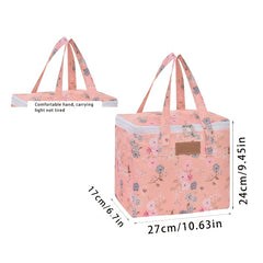 Large Capacity Insulated Cooler Bag Lunch Tote Aluminum Foil Lining