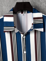 Stripe Graphic Print Casual Shirt for Summer