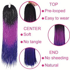 8 Cm Senegalese Twist Hair Crochet Braids Extensions 20 Strands